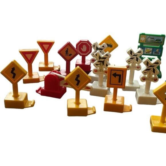 Mattel Fisher Price Geotrax Train Direction Signs Set Of 22 Bright Colors - Picture 3 of 9